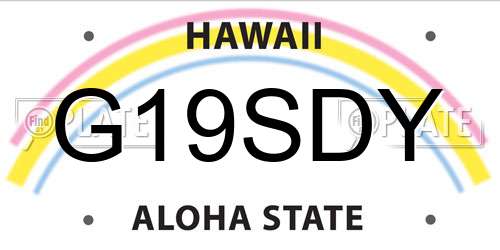 G19SDY Hawaii License Plate