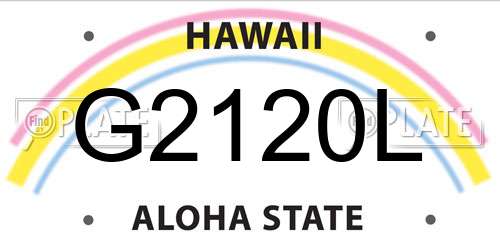 G2120L Hawaii License Plate