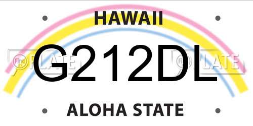 G212DL Hawaii License Plate
