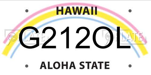 G212OL Hawaii License Plate