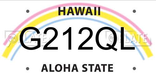 G212QL Hawaii License Plate