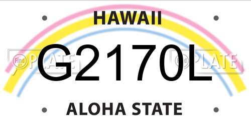 G2170L Hawaii License Plate