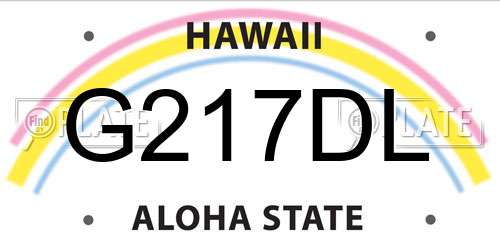 G217DL Hawaii License Plate