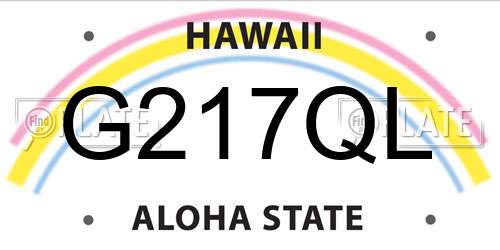 G217QL Hawaii License Plate