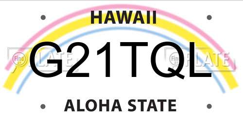 G21TQL Hawaii License Plate