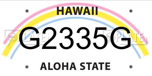 G2335G Hawaii License Plate