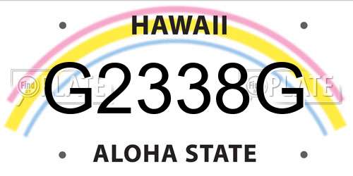G2338G Hawaii License Plate