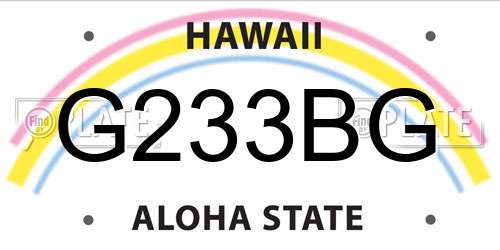 G233BG Hawaii License Plate
