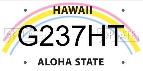 G237HT Hawaii License Plate