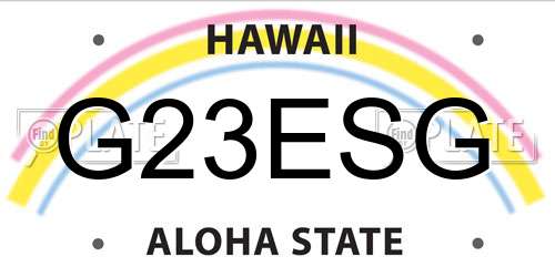 G23ESG Hawaii License Plate