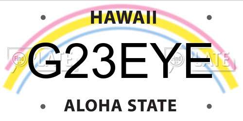 G23EYE Hawaii License Plate
