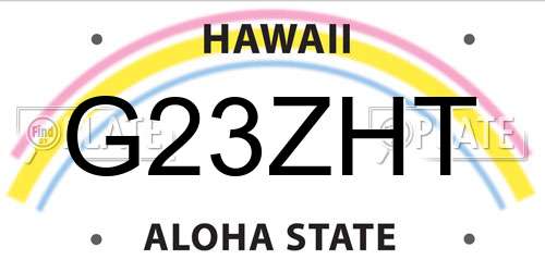 G23ZHT Hawaii License Plate