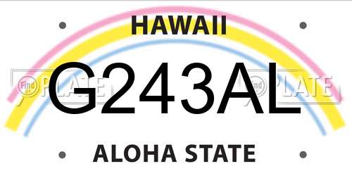 G243AL Hawaii License Plate