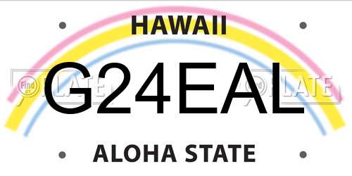 G24EAL Hawaii License Plate