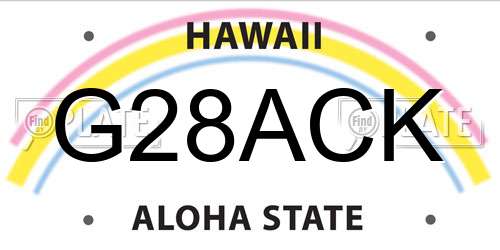 G28ACK Hawaii License Plate