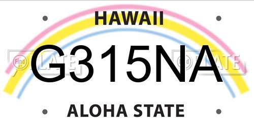 G315NA Hawaii License Plate