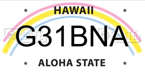 G31BNA Hawaii License Plate