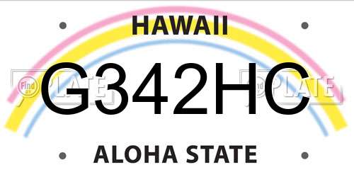 G342HC Hawaii License Plate