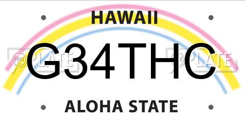 G34THC Hawaii License Plate