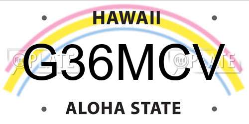 G36MCV Hawaii License Plate