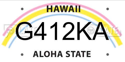 G412KA Hawaii License Plate