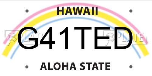 G41TED Hawaii License Plate