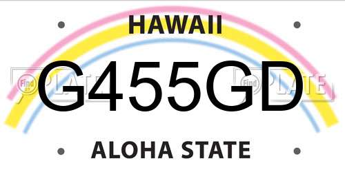 G455GD Hawaii License Plate