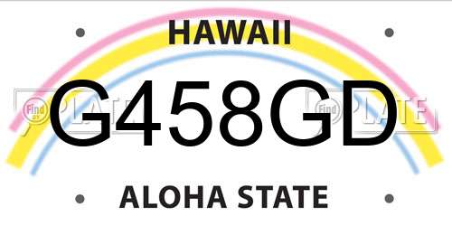 G458GD Hawaii License Plate