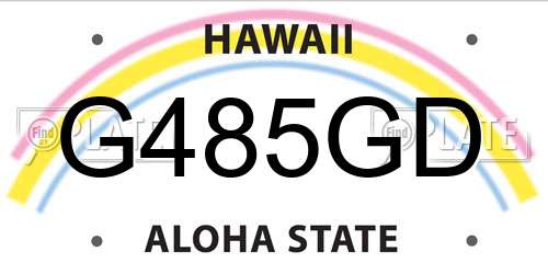 G485GD Hawaii License Plate