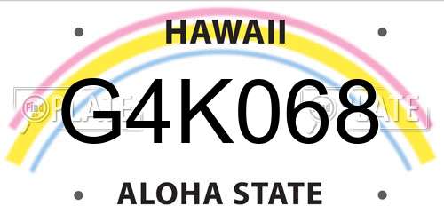 G4K068 Hawaii License Plate
