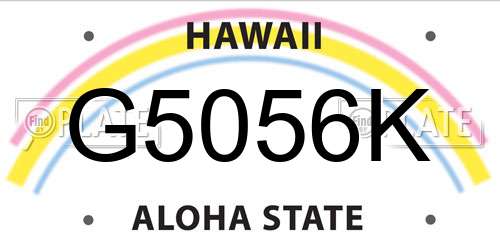 G5056K Hawaii License Plate