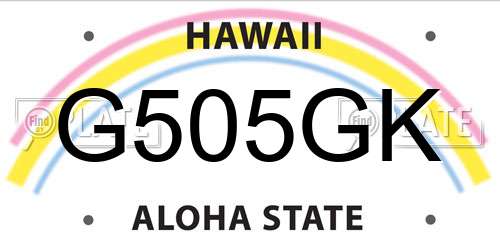 G505GK Hawaii License Plate