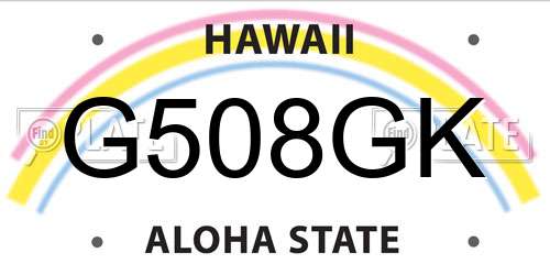 G508GK Hawaii License Plate