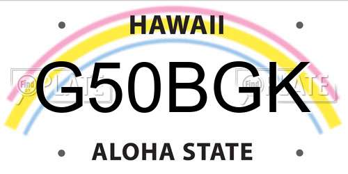 G50BGK Hawaii License Plate