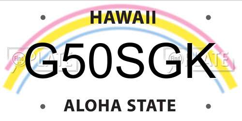 G50SGK Hawaii License Plate