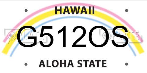 G512OS Hawaii License Plate