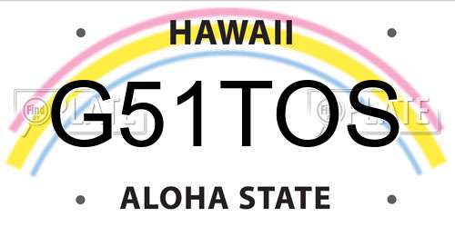 G51TOS Hawaii License Plate