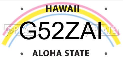 G52ZAI Hawaii License Plate