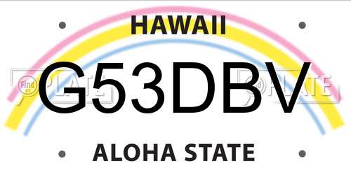 G53DBV Hawaii License Plate