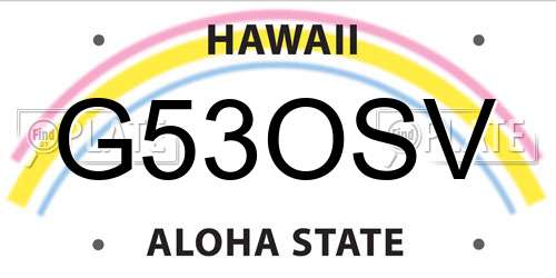 G53OSV Hawaii License Plate