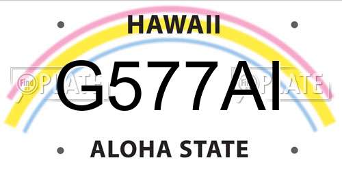 G577AI Hawaii License Plate