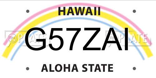 G57ZAI Hawaii License Plate