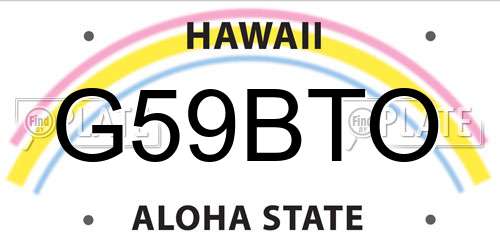 G59BTO Hawaii License Plate