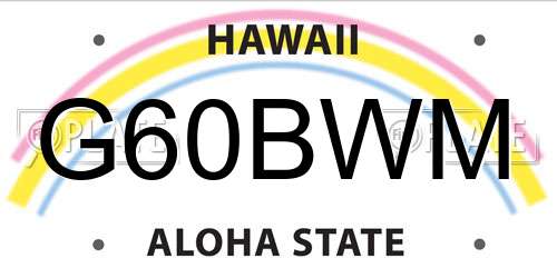 G60BWM Hawaii License Plate