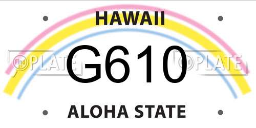 G610 Hawaii License Plate
