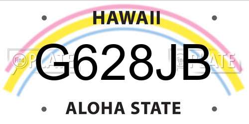 G628JB Hawaii License Plate
