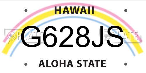 G628JS Hawaii License Plate