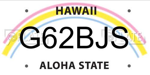 G62BJS Hawaii License Plate