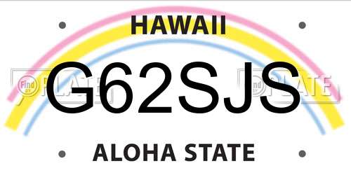 G62SJS Hawaii License Plate