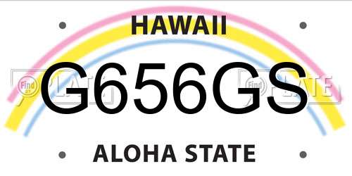G656GS Hawaii License Plate